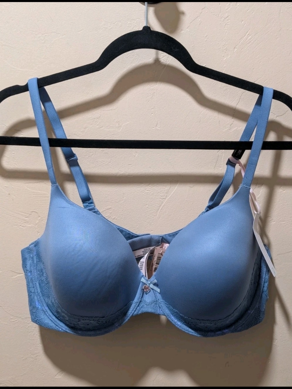 NWT Victoria's Secret Dusty Blue Underwire Push Up Bra with Lace 38D